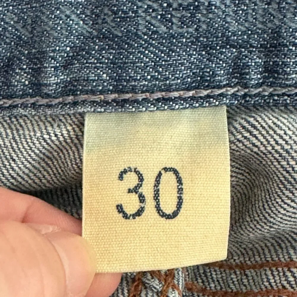 Banana Republic Mens Jeans 30 Medium Blue Distressed Cotton Blend Skinny